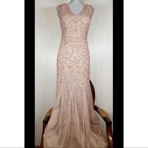 Light Pink Beaded Aidan Mattox Gown